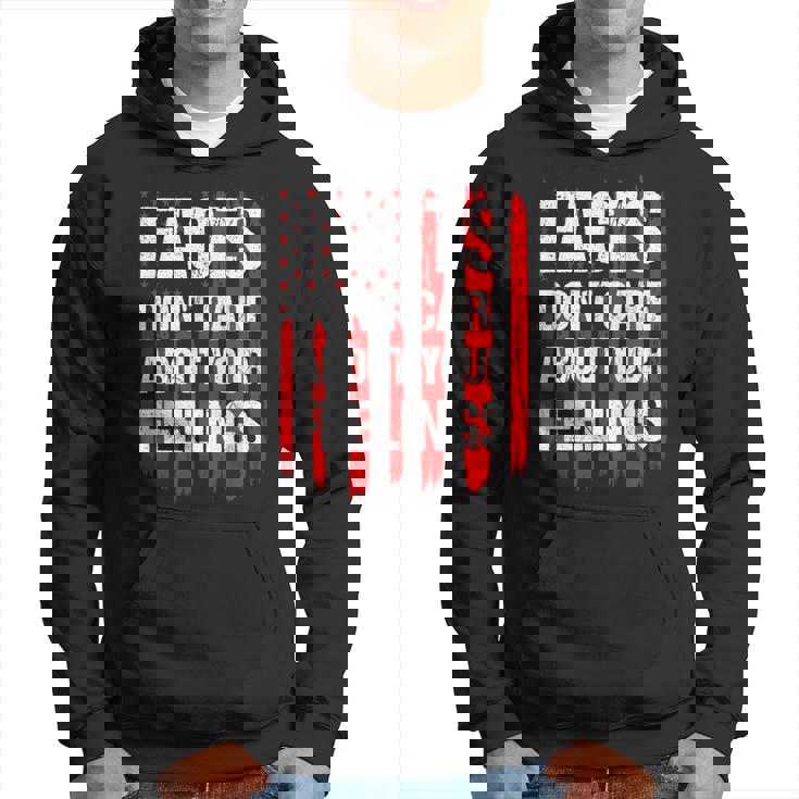 Facts Don't Care About Your Feelings Vintage American Flag Hoodie