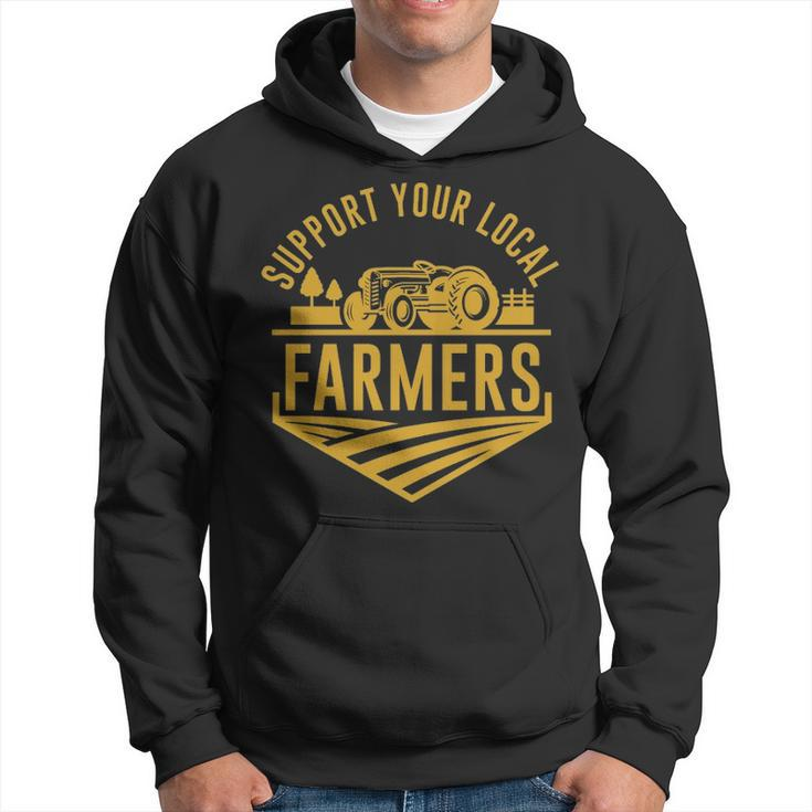 Farm Local Food Patriotic Farming Idea Farmer Hoodie