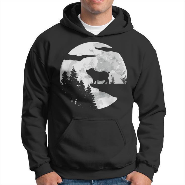 Farmers Pig Full Moon Piglet Pig Hoodie