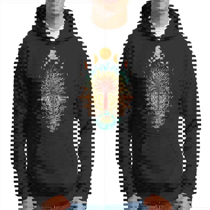Fase Luna Om Espiritualidad & Símbolo Del Árbol De Meditación Sudadera