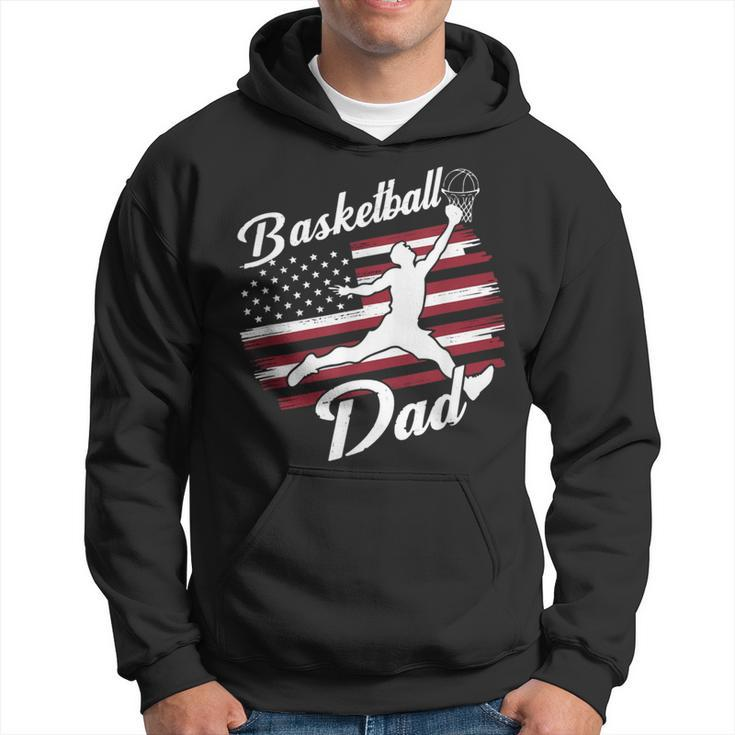 Father's Day 4Th July American Flag Basketball Sport Dad Men Hoodie