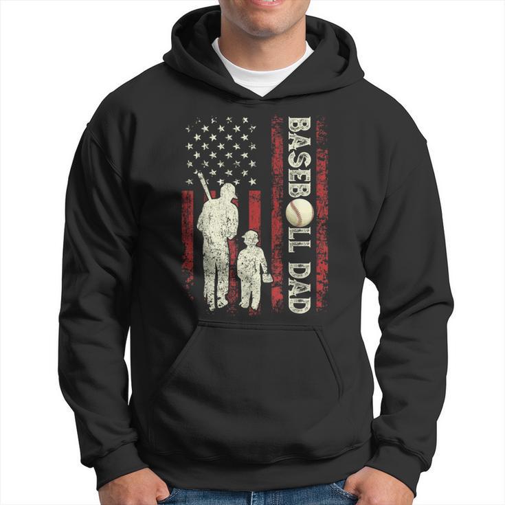 Fathers Day Baseball Dad Usa Flag For Dad Baseball Hoodie