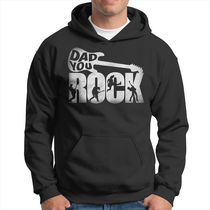 Fathers Day Dad You Rock Guitar Vintage Adults Hoodie