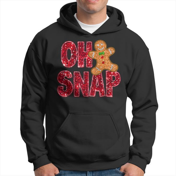 Faux Sequins Oh Snap Christmas Gingerbread Family Matching Hoodie