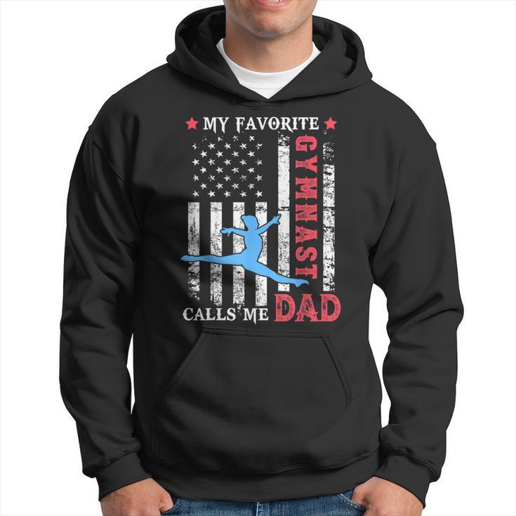 My Favorite Gymnast Calls Me Dad Usa Flag Father's Day Hoodie