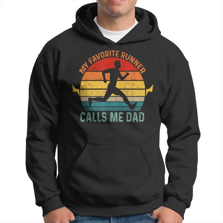 My Favorite Runner Calls Me Dad Runnig Father's Day For Men Hoodie