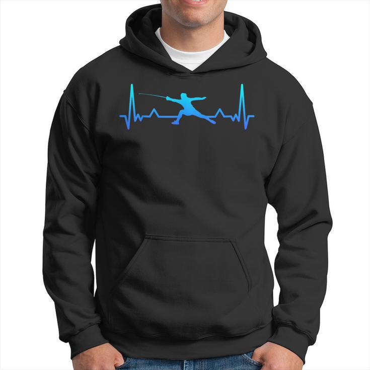 Fencing Saber Heartbeat Line Dad Hoodie