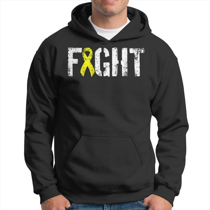 Fight Cancer T Bone Cancer Awareness Yellow Ribbon Hoodie