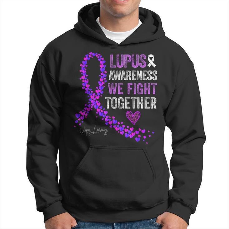 We Fight Together Lupus Awareness Purple Ribbon Hoodie