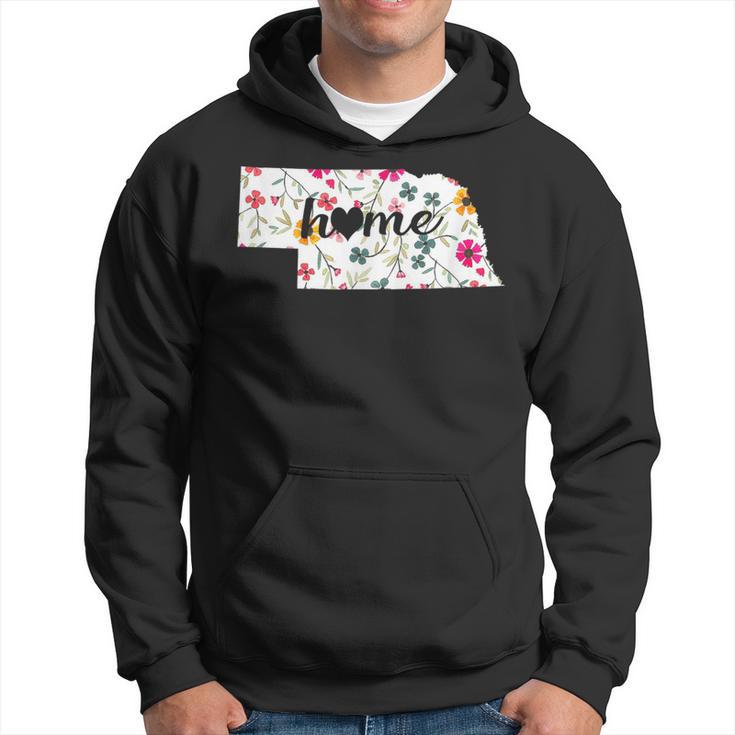 Floral Nebraska Home Hoodie