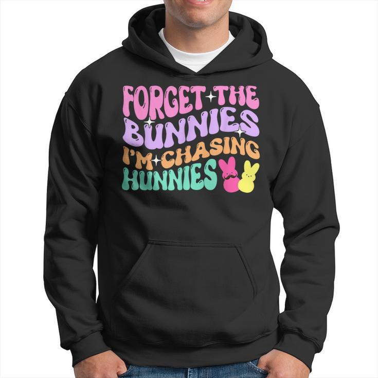 Forget The Bunnies I'm Chasing Hunnies Easter Day Groovy Hoodie