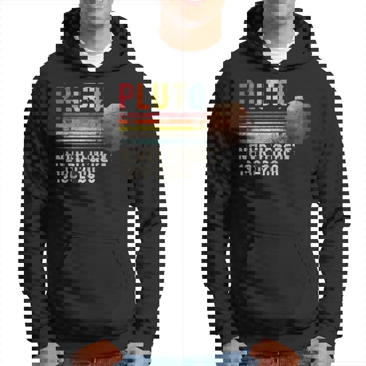 Never Forget Pluto Estilo Retro Divertido Espacio Divertido Ciencia Divertida Sudadera