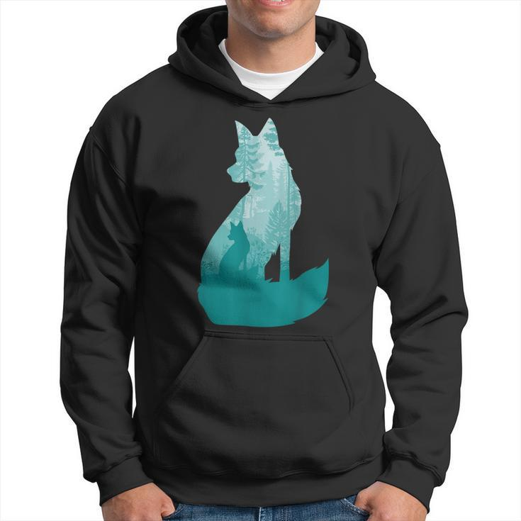 Fox Silhouette In The Forest Animal Hunter Hunting Hoodie