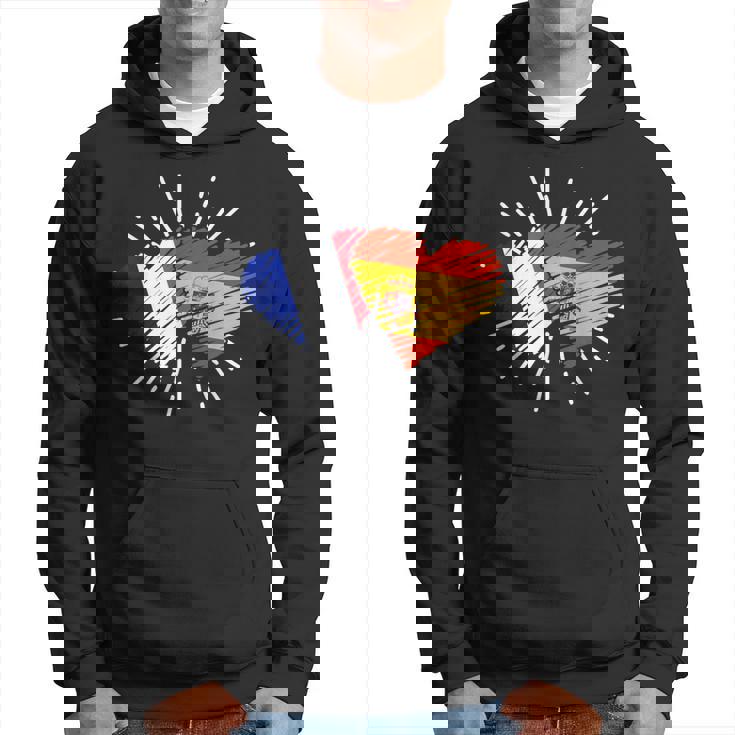 Francia España Amistad Corazon Francia Italiano Sudadera