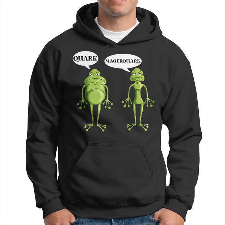 Frosch Macht Quark Diät Magerquark Wortspiel Schwarzes Hoodie