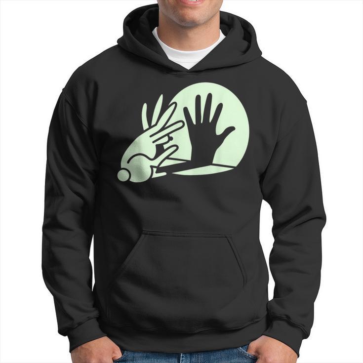 Bunny Hand Shadow Puppet Rabbit Humor Hoodie