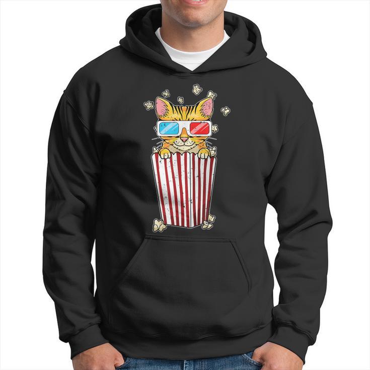 Cat Movies Pun Film Fan Movie Theater Popcorn Hoodie