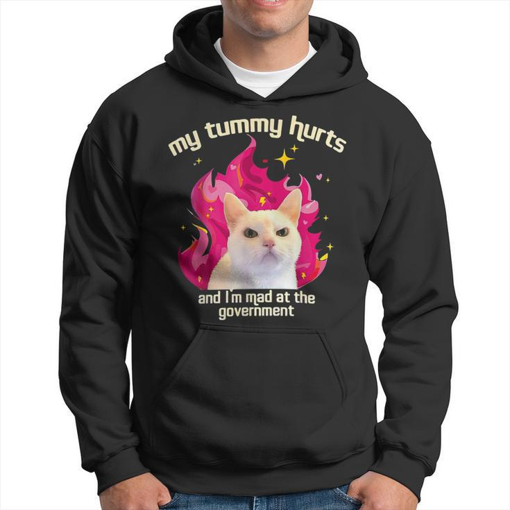 Cat My Tummy Hurts And I’M Mad At The Government Hoodie