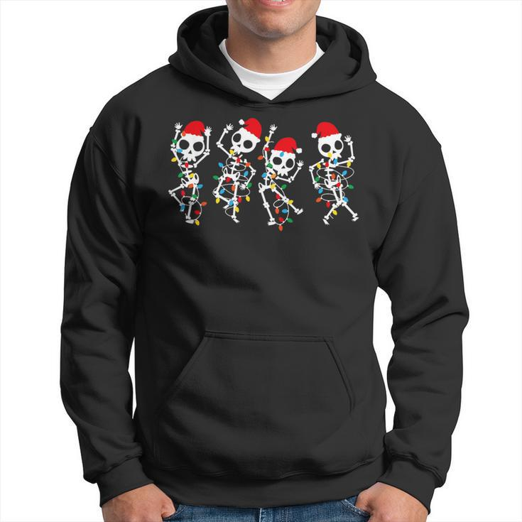 Christmas Skeleton Dancing Xmas Light Music Christmas Hoodie