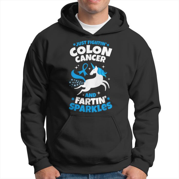 Colon Cancer Fighter Fighting Unicorn Quote Idea Hoodie
