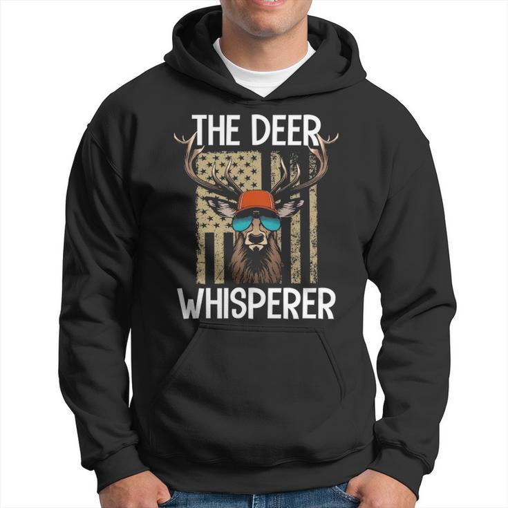 Deer Whisperer Awesome Hunter Usa Flag Buck Hunting Hoodie
