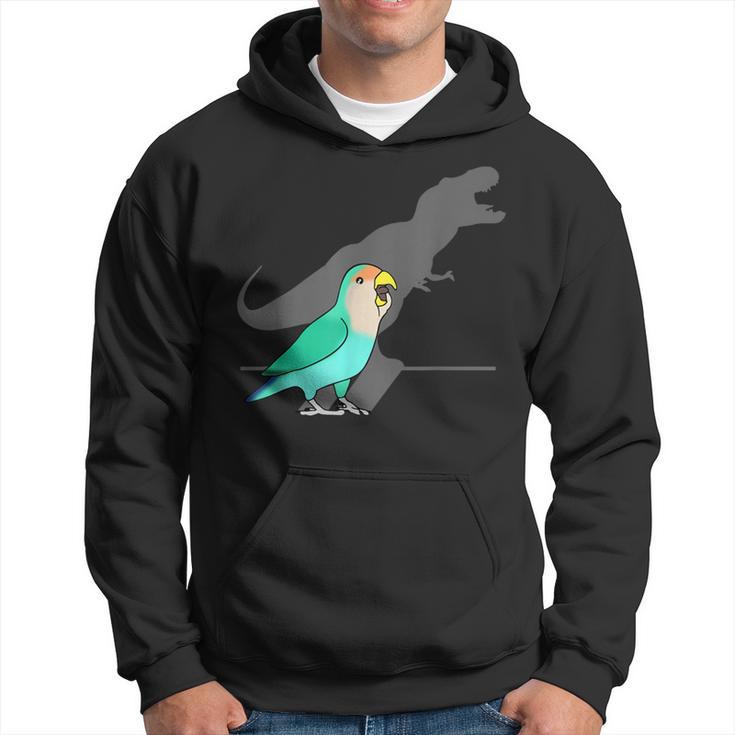 Dinosaur T-Rex Shadow Dutch Blue Peach Faced Lovebird Hoodie