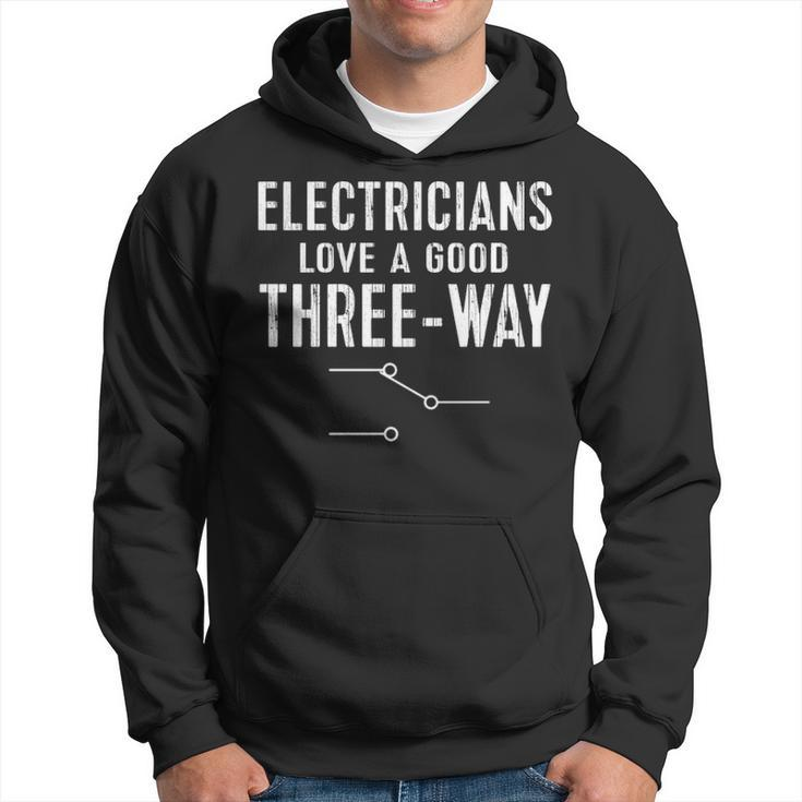 Electrician For Men Three Way Electrical Engineer Hoodie