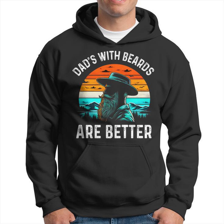 Father's Day Joke Dads With Beards Are Better Sunset Hoodie