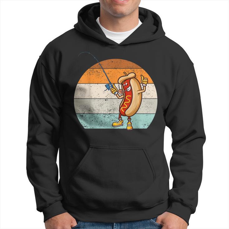 Fishing Hot Dog Retro Vintage Hot Dog Fishermen Hoodie