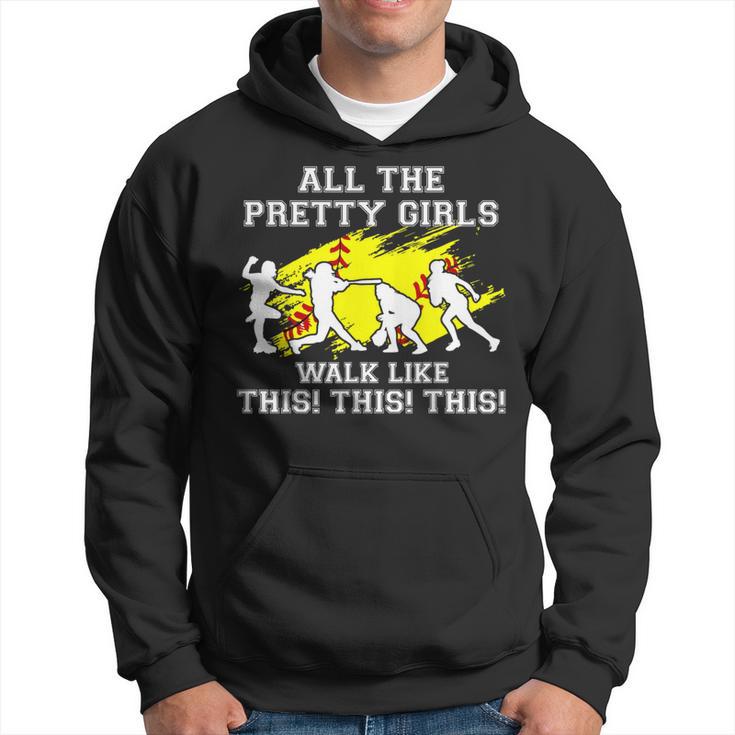 Girls Walk Like This Softball Pitcher N Youth Women Hoodie