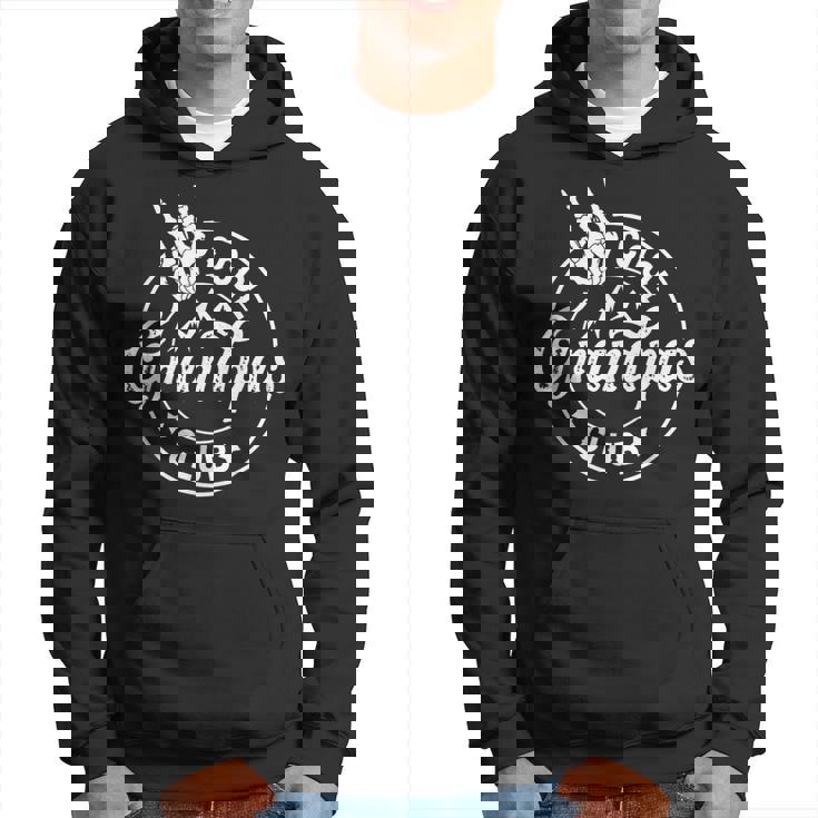 Grandpa Fathers Day Cool Grandpas Club Skeleton Hand Hoodie