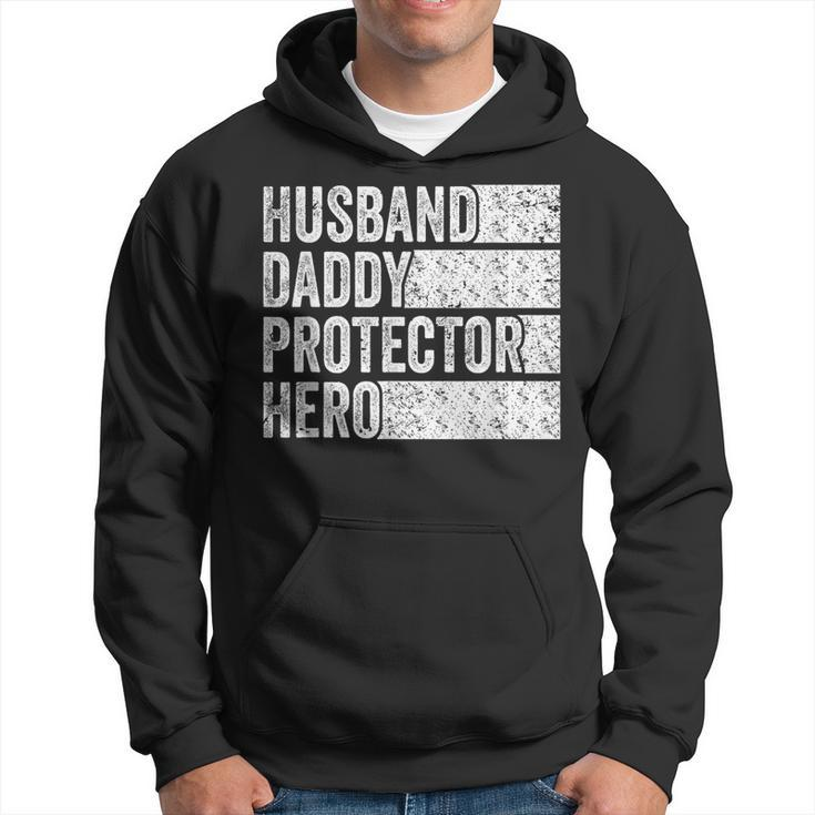 Husband Daddy Protector Hero Fathers Day Vintage Hoodie
