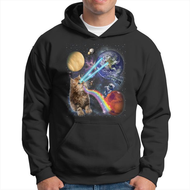 Laser Cat Cute Space Cat Kitten Laser Eyes Hoodie