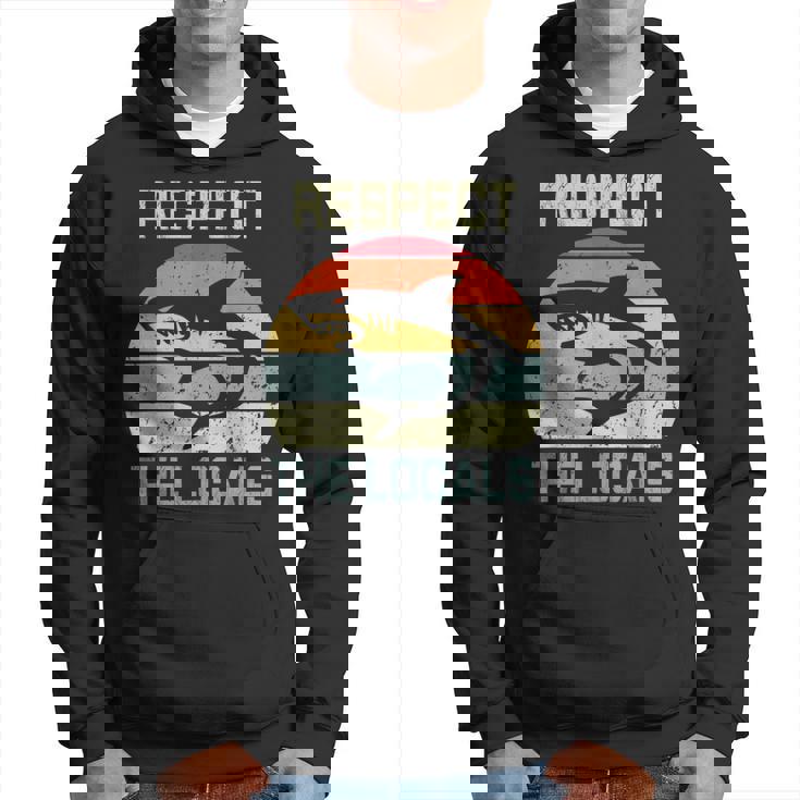 Men's Respect The Locals Shark Love Cool Couple Hoodie