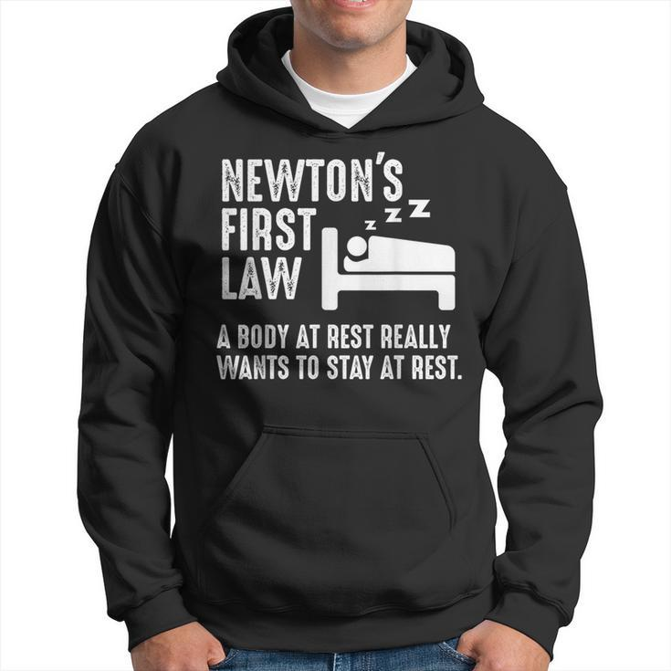 Newton Physics Joke First Law Sleep Gag Hoodie
