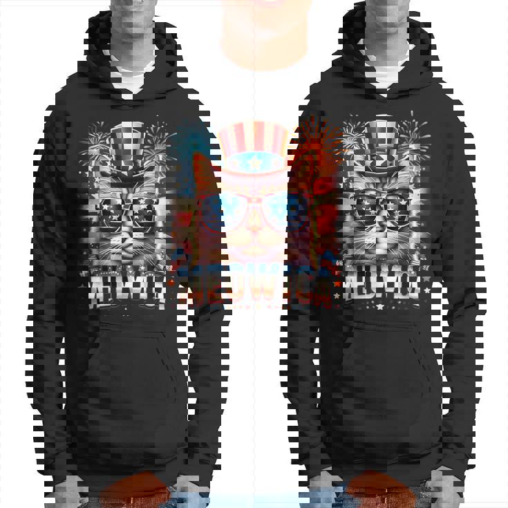 Patriotic Kitty Cat 4Th Of July Firework Cat Meowica Hoodie