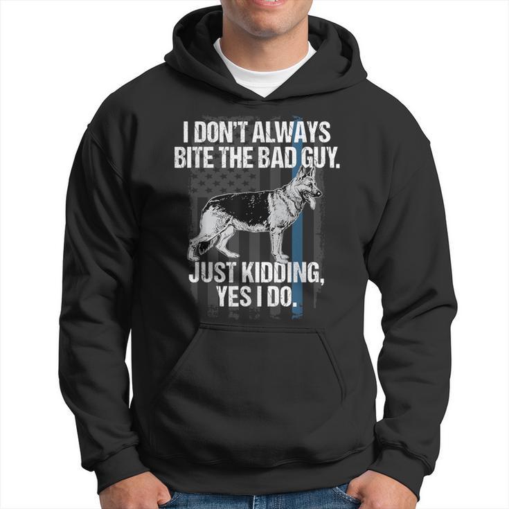 Police K9 I Bite The Bad Guy Thin Blue Line Hoodie