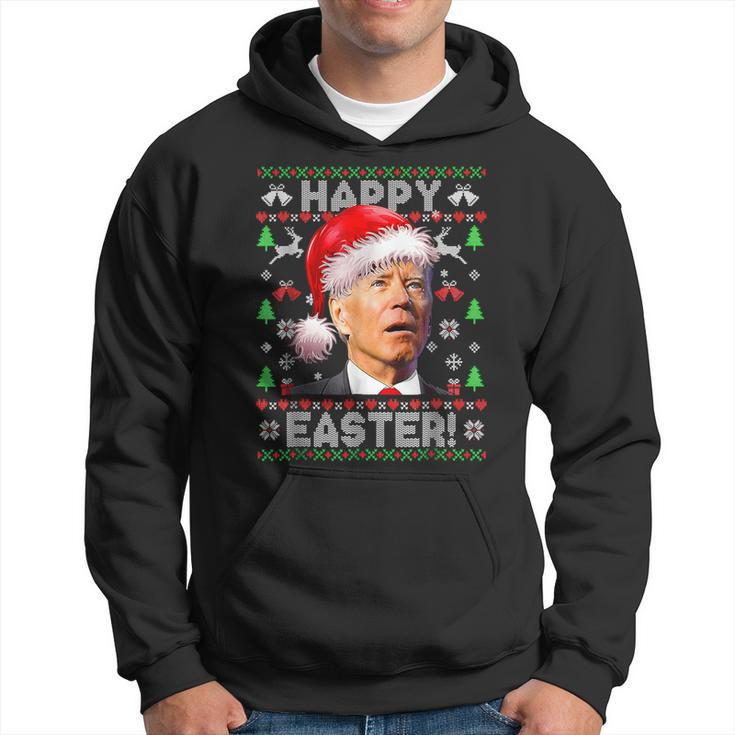 Santa Joe Biden Happy Easter Ugly Christmas Hoodie