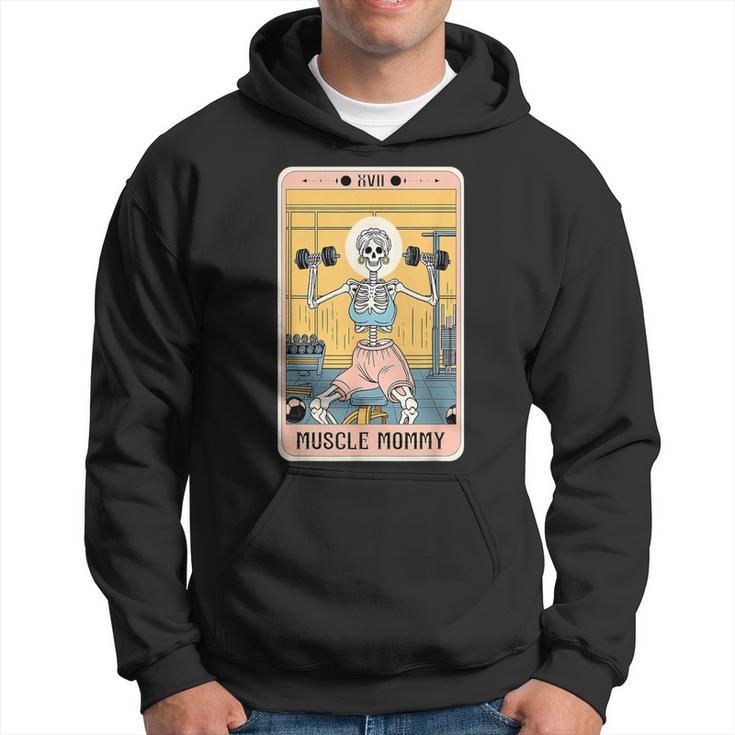 Skeleton Fitness Workout Muscle Mommy Tarot Card Hoodie