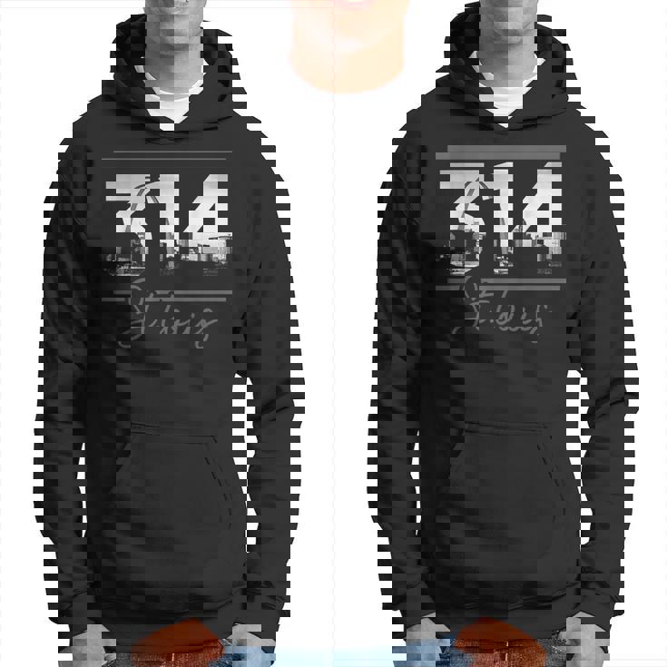 St Louis 314 Area Code Skyline Missouri Vintage Hoodie
