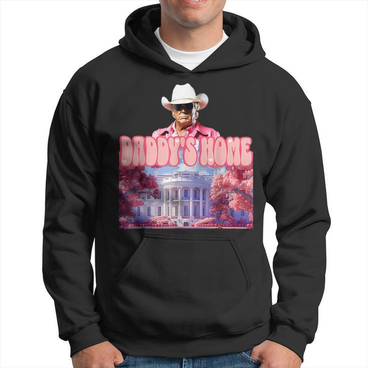 Trump Pink Cowboy Take America Back 2024 Daddy's Home Hoodie