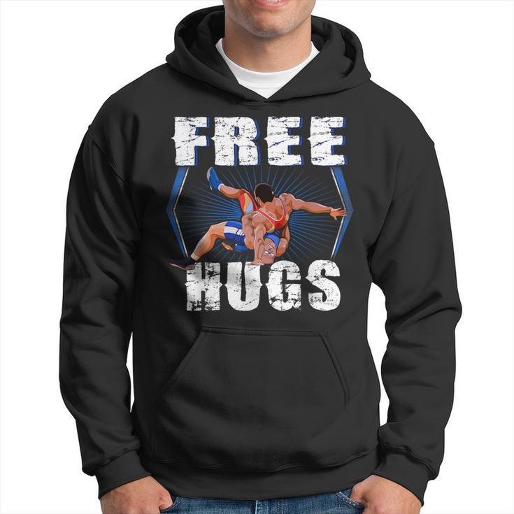 Wrestling Free Hugs Wrestling Vintage Hoodie