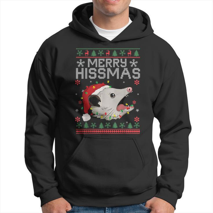 Xmas Merry Hissmas Possum Lovers Opossum Christmas Hoodie