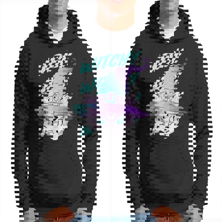 Gato Bruja Gótico Pastel Kawaii Gradiente Estético Pastel Sudadera