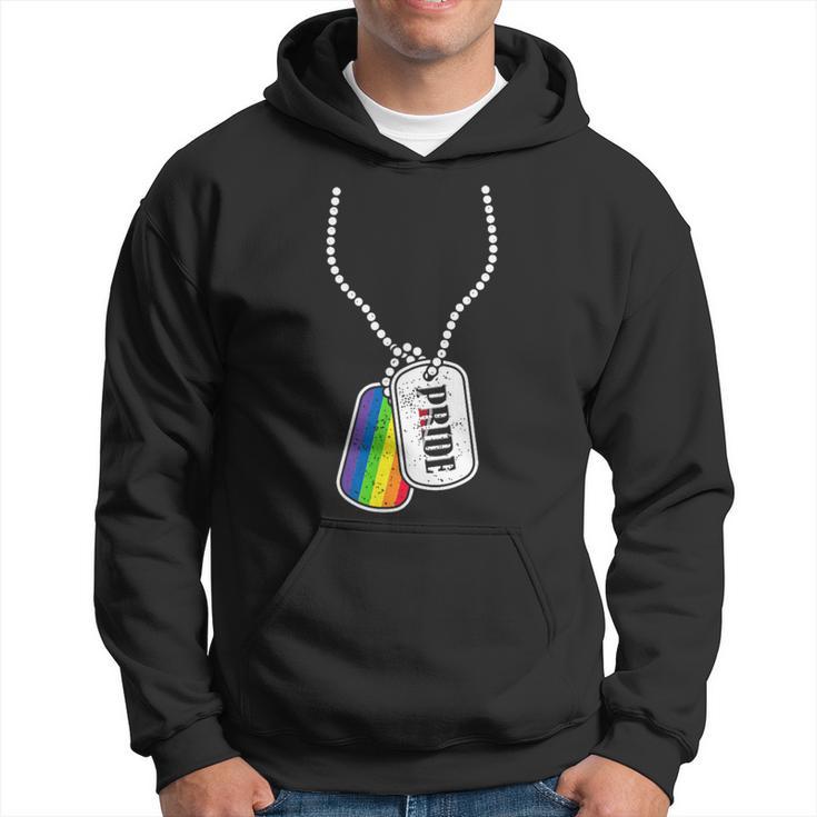 Gay Pride Flag Lgbt Military Dog Tag Hoodie