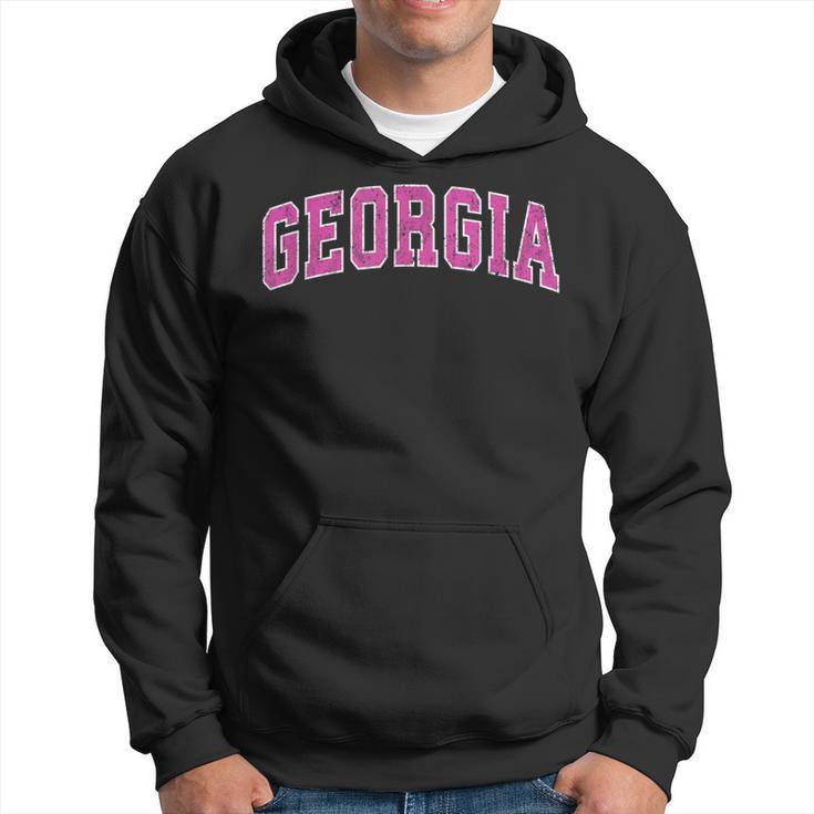 Georgia Ga Vintage Sports Pink Hoodie
