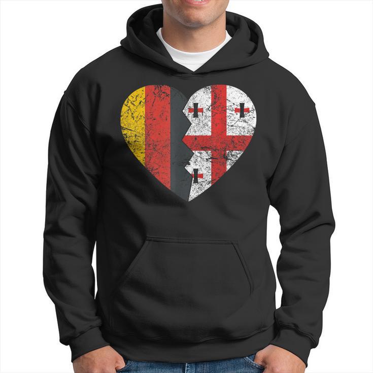 Georgische Deutsche Flagge Herz Deutschland Georgien Flagge Wurzeln Kapuzenpullover