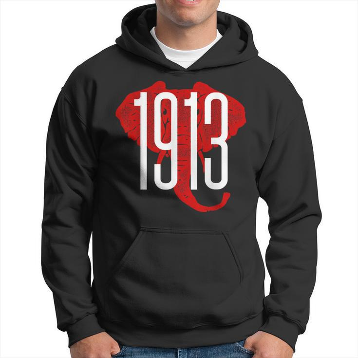 Ggt 1913 Bold Elephant Background College Hoodie