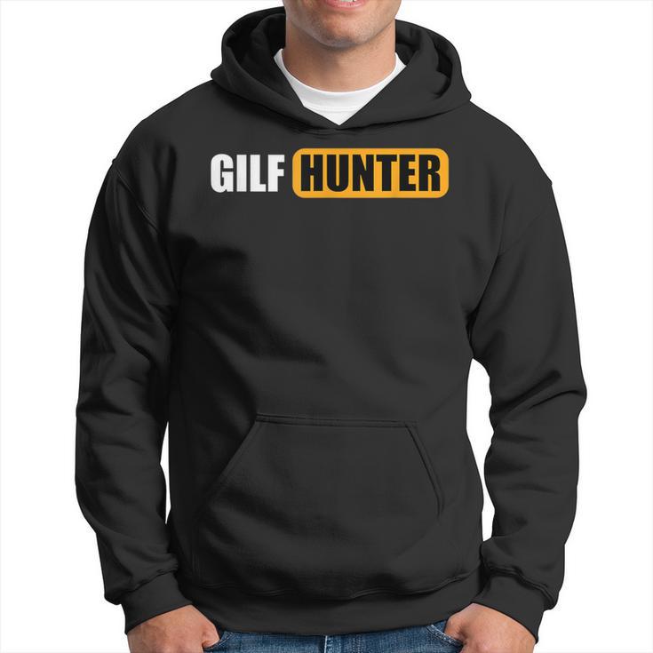 GILF Hunter Schwarzes Hoodie, Lustiges Design in Gelb und Weiß