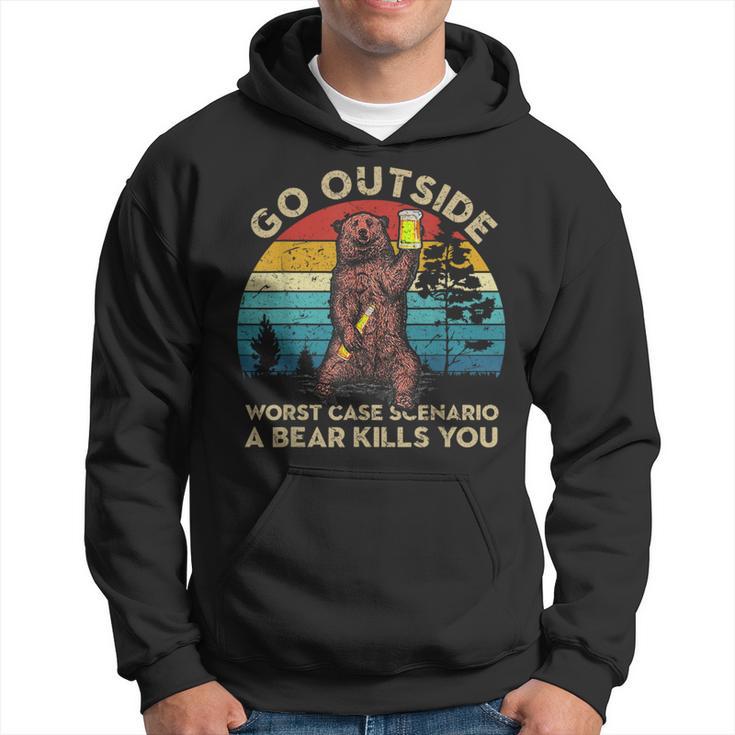 Go Outside Worst Case Scenario A Bear Kills You Costume Bear Hoodie